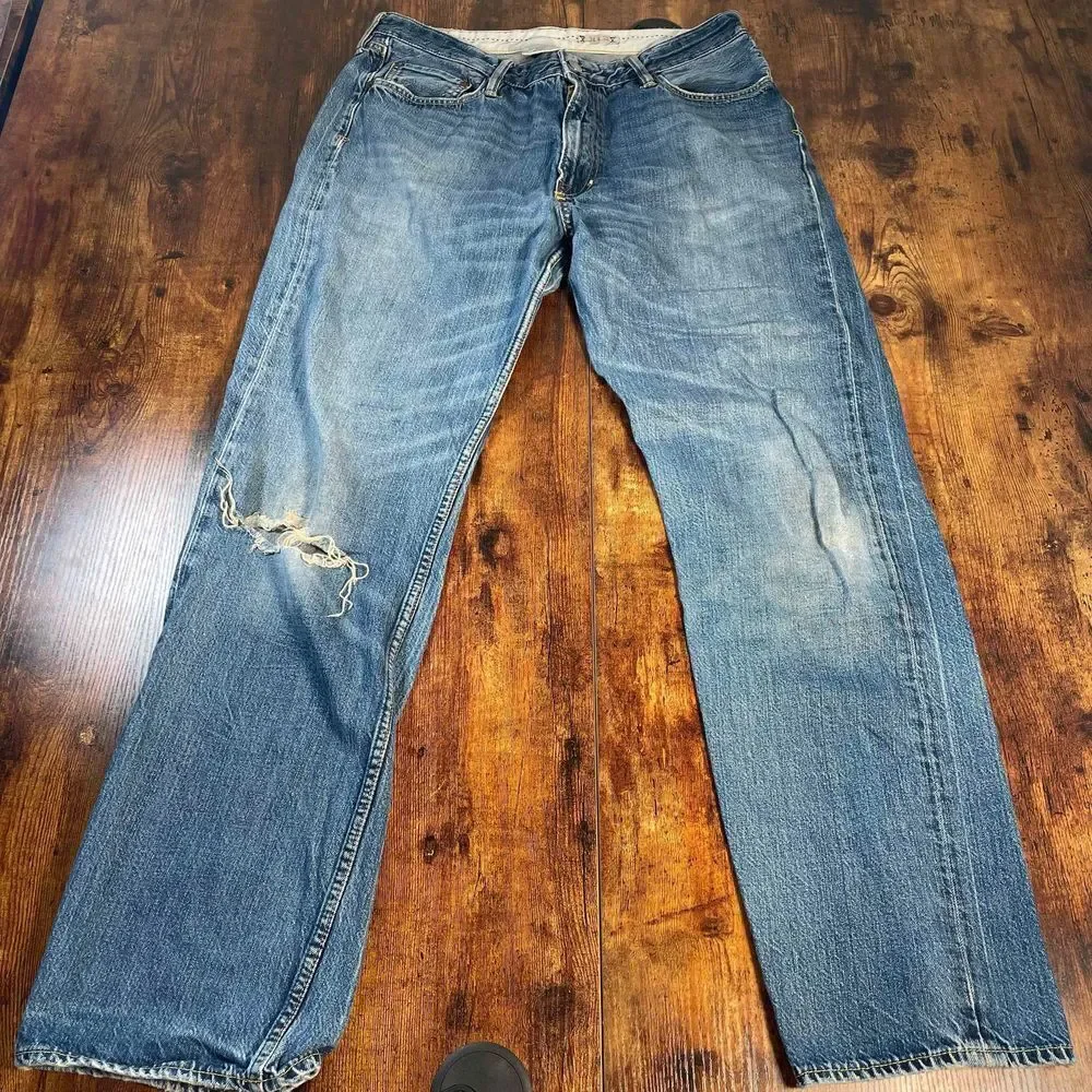 Polo Ralph Lauren Men's 32x29 Straight Leg Mid Rise Jeans Distress See Pictures‎